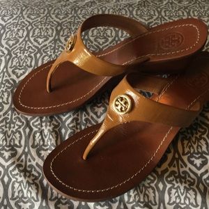 Tory Burch Wedge Sandals Tan